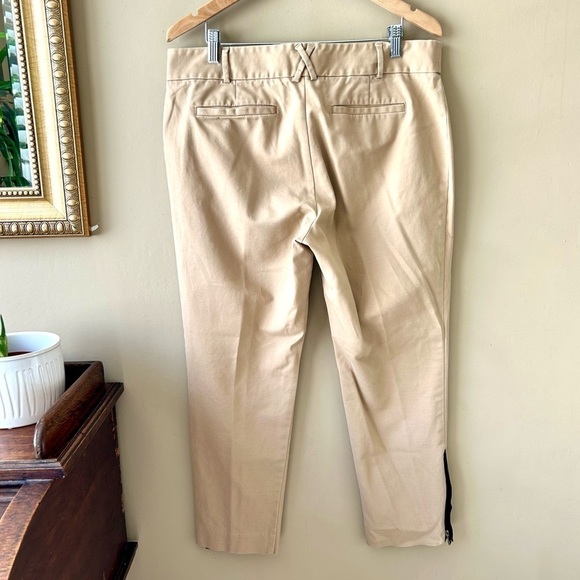 Anthropologie Cartonnier Ankle Zip Charlie Trouser Pants Tan Khaki Size 14 - Picture 6 of 12
